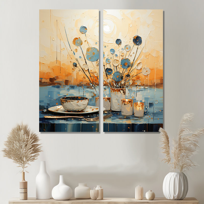 Décoration culinaire bleue - Essence culinaire bleue, 40" H x 40" W, Wrapped Canvas, Does Not Apply