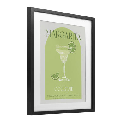 Élégante reproduction rétro sous verre encadrée de margarita, design par Lil 'Rue