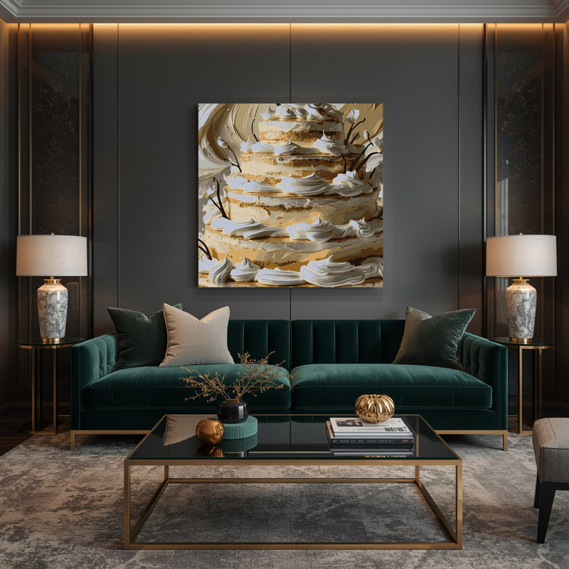 Art mural sur toile, Desserts à la vanille, beige, H 12 po x l 12 po
