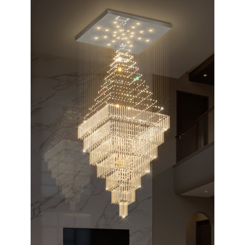Très grands lustres en cristal D59 "X H 120" pour plafonds hauts