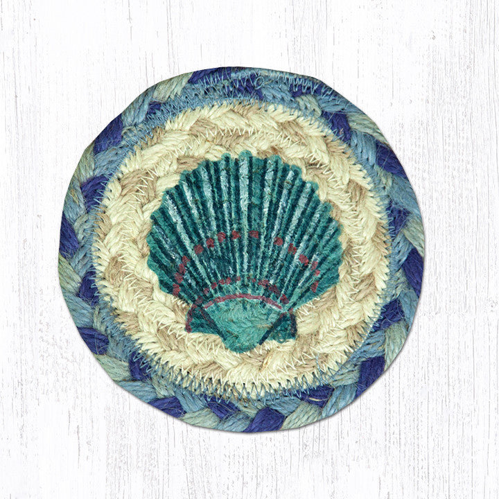  IC-378 Blue Scallop Printed Coaster 5"x5"