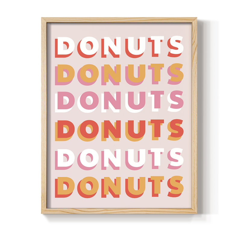 «Donuts», reproduction encadrée - bois massif