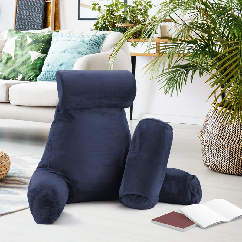 Coussin de lecture Nestl, H 22 po x l 36 po x P 13 po, Marine