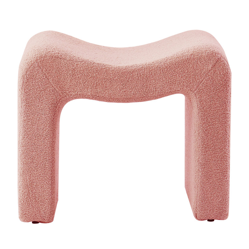 Catargiu 2 - Piece Teddy Upholstered Ottoman, Pink