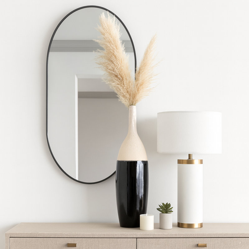 Elegant Two-Tone Floor Vase for Home Decor – Decorative Tall Flower Vase for Living Room Decor, Entryway Display, and Hallway Accent