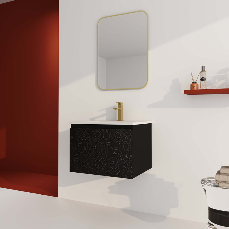 Meuble-lavabo simple 24,00 po avec plateau en bois manufacturé