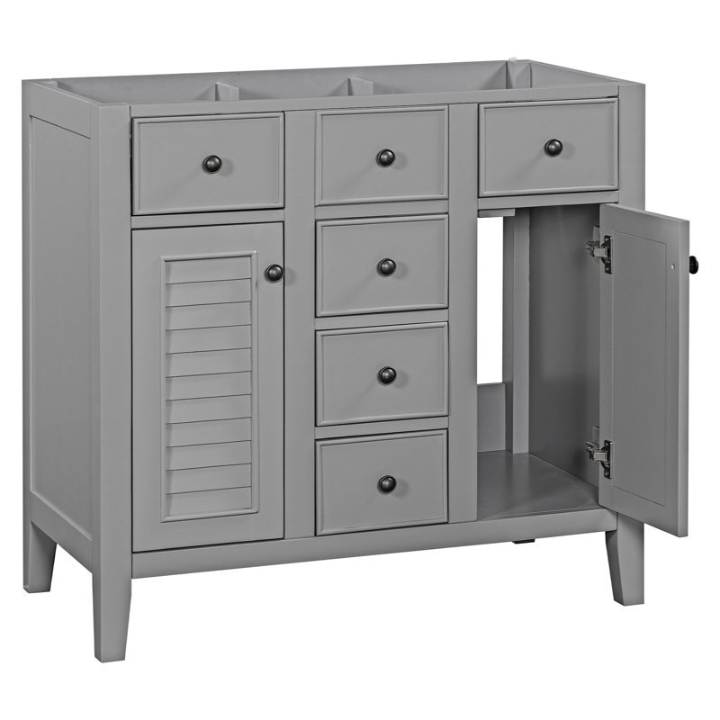 Base de meuble-lavabo simple seulement, gris