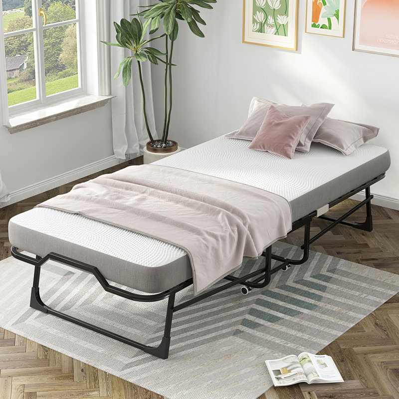 Alwyn Home 31'' W/38'' W Folding Bed With Mattress Included, Twin