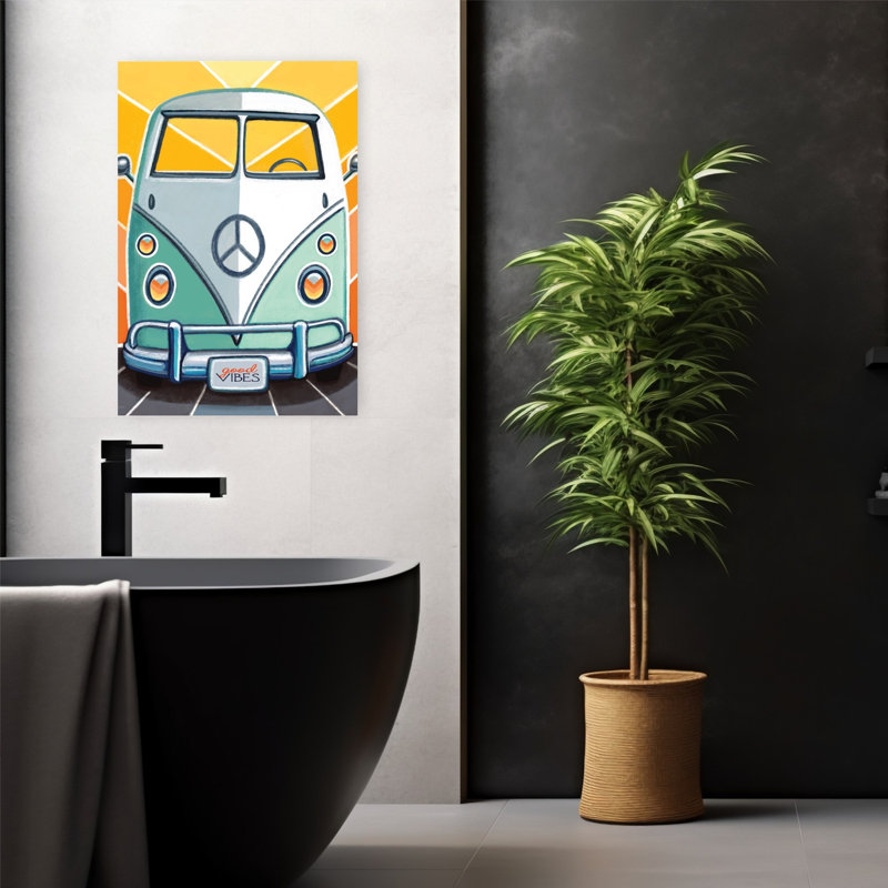 Art rétro fantaisiste Van Life, H 24 po x l 16 po