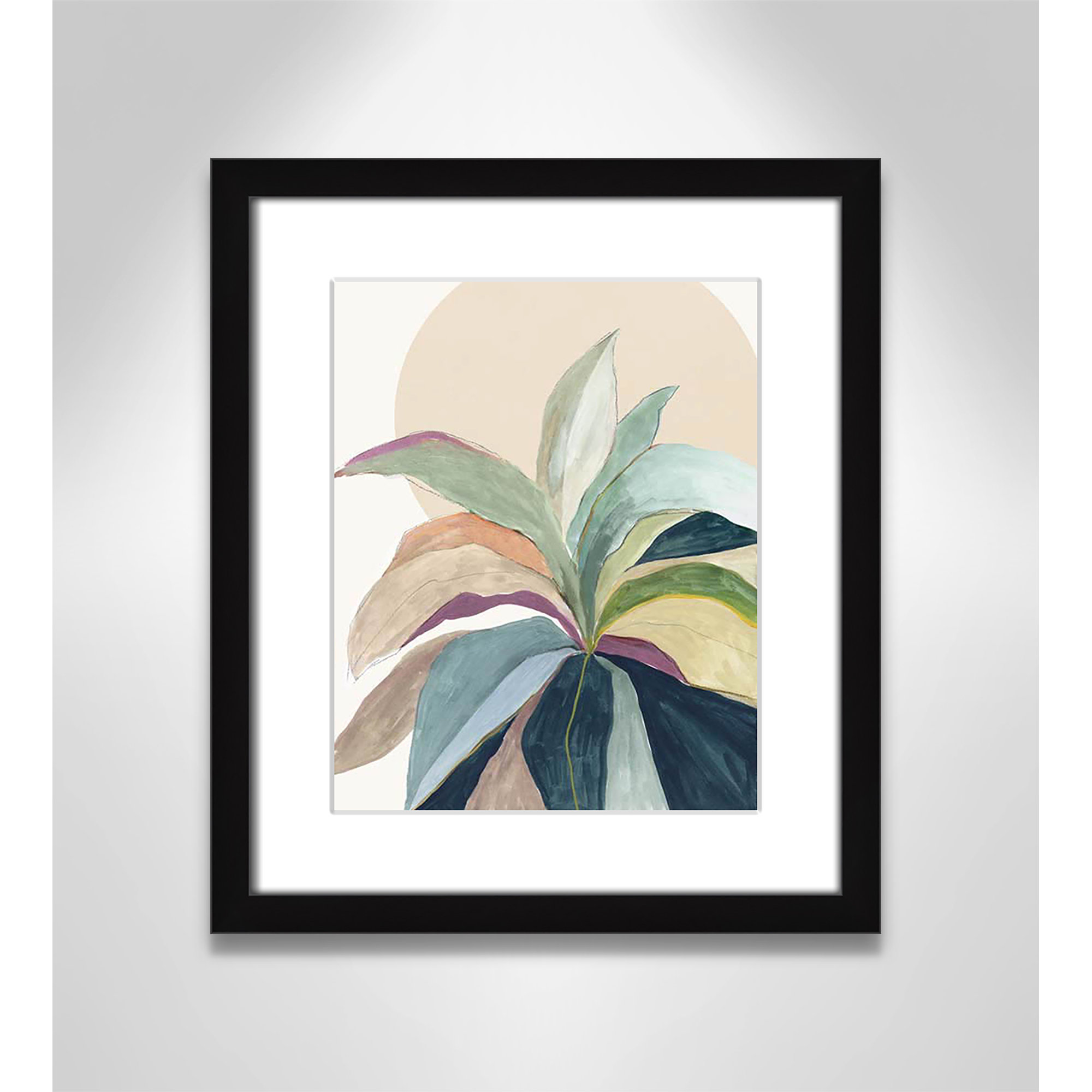 Sherbrooke Sunny Bright Leaves II by Asia Jensen Print, Yes, 15" H x 13" W x 1.25" D, Black Single Picture Frame