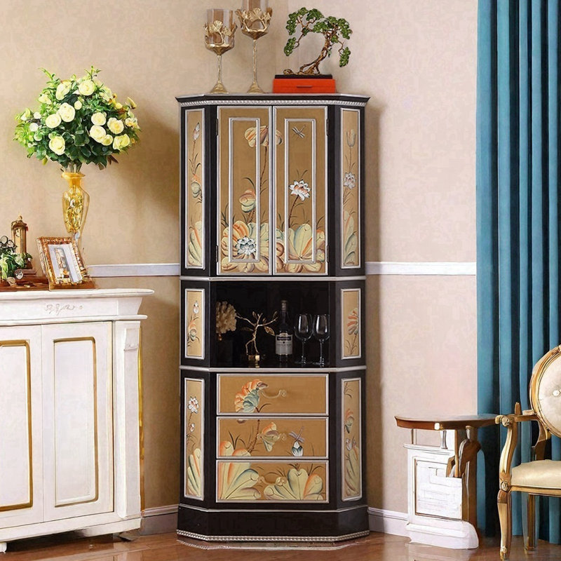 Armoire de rangement de vin d'angle