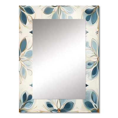 Suzzane Maltese Mosaic - damask  Large Mirror, Damask Unique Wall Mirror Decor, Printed Metal Art