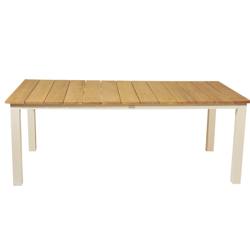 Anoki Rectangular Metal Outdoor Dining Table , 200cm cm W 100cm cm D, White