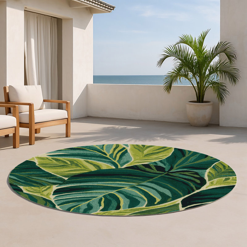 Tapis vert d'intérieur et d'extérieur Botanical, Rond 5 pi