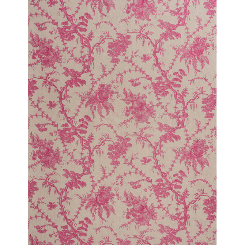 San Cristobal Toile Fabric, Magenta