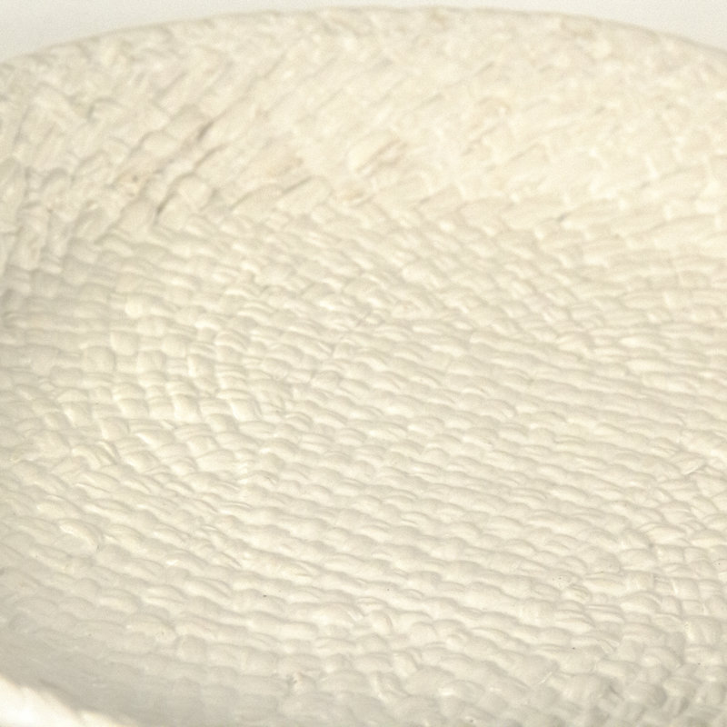 Cross Weave Ceramic Platter, 16.25" W x 16.25" L x 2.25" H, White