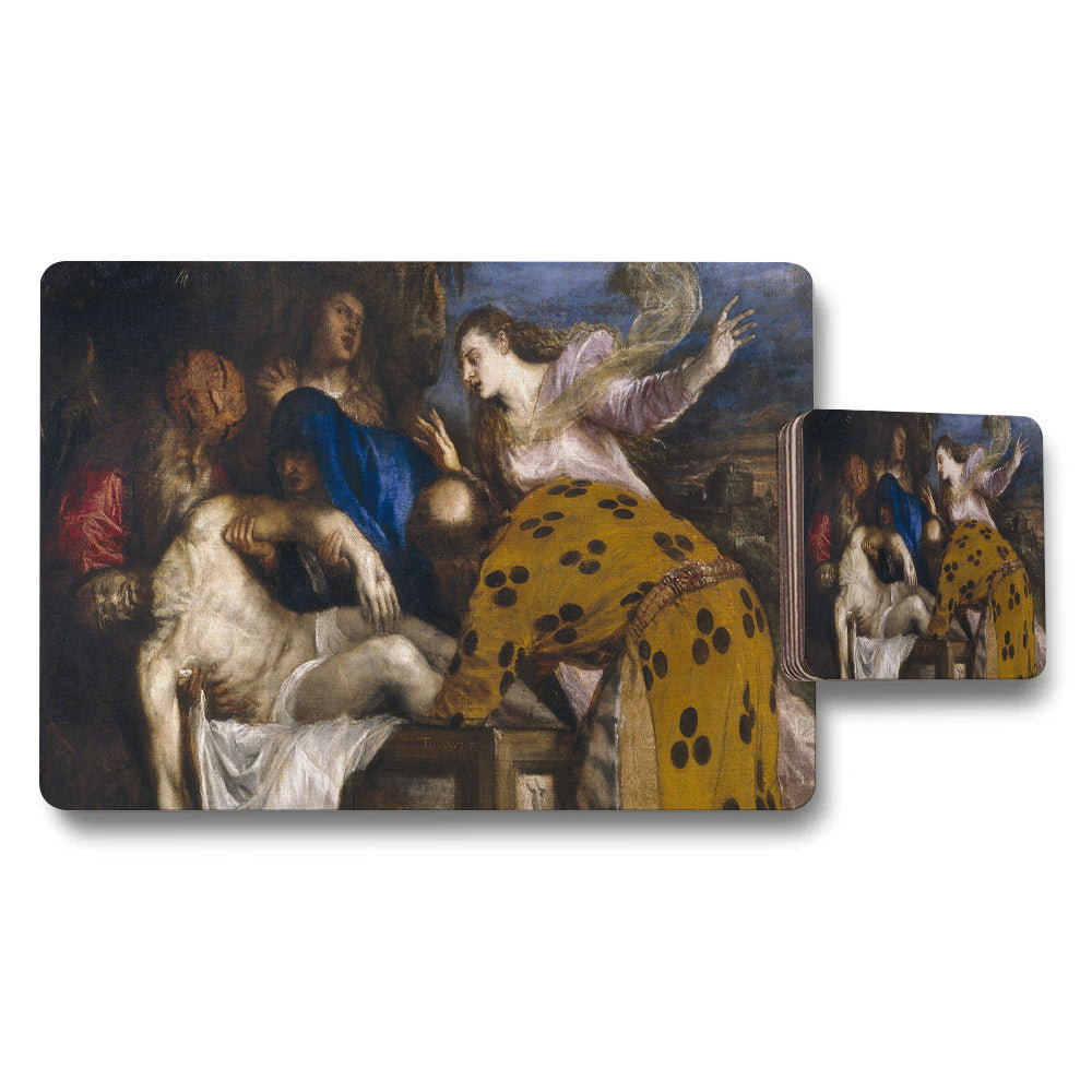 Placemat And Coaster Set Featuring Classical Baroque Painting