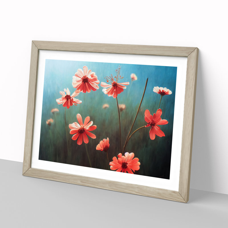 Traditional Wildflowers Floral 1 Piece Single Picture Frame Wall Art, 34cm H x 46cm W x 2cm D, Oak Framed