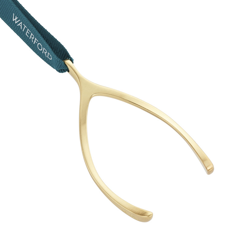 Christmas Wishbone Golden Ornament
