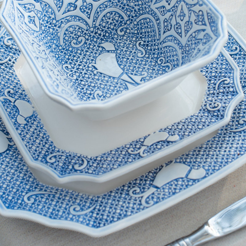 Uccello Blu Handmade Stoneware Salad/Dessert Plate