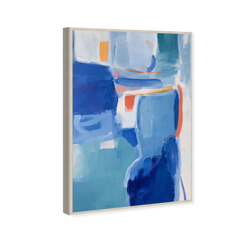 Blue Resonance II Canvas Abstract Print by Oliver Gal, Black Frame, 10 x 15, 16"H x 11"W, Silver Frame