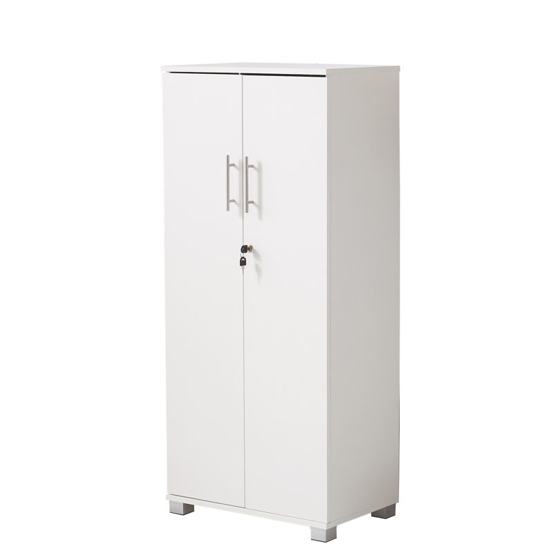 Saravia 49.2” Tall Locking Storage Cabinet w/ 3 Shelves & Adjustable Leveling Feet — 2-Door Utility Cupboard for Home Office, Pantry, Laundry, Mudroom or Garage