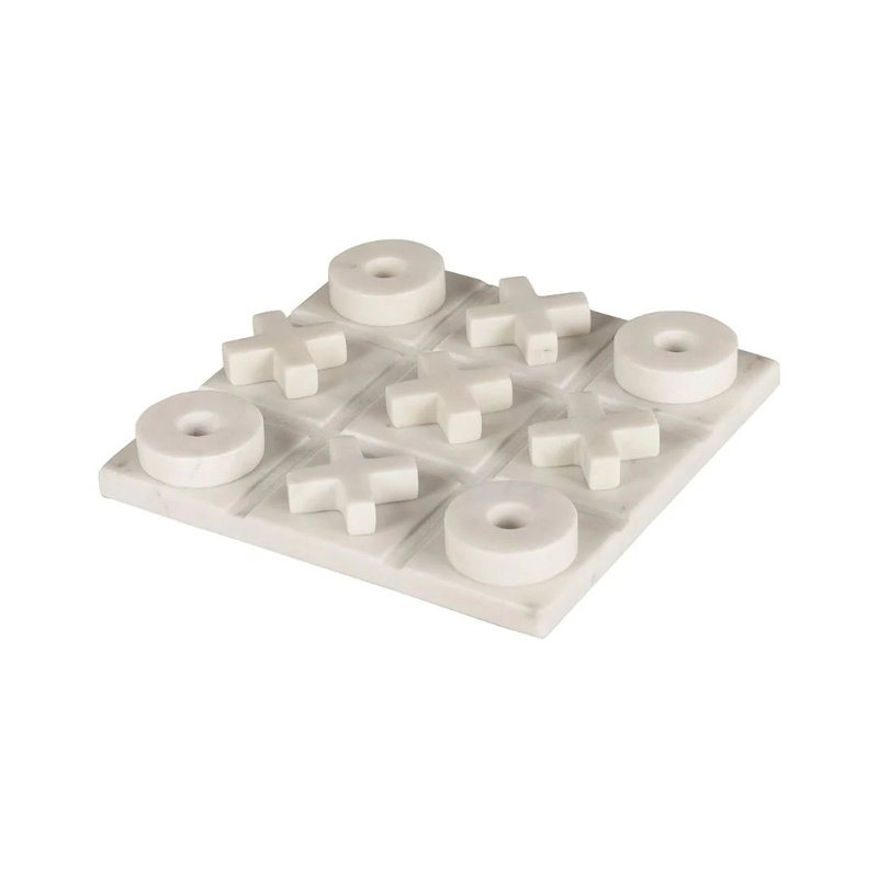 Jeu de société Tic Tac Toe White Marble