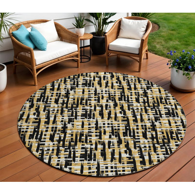 Tapis rond noir 8 po