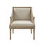 Fauteuil d'appoint avec siège et dossier rembourrés, accoudoirs cannes, l 24,25 po x P 21 po, capacité de poids de 300 lb, sangles en bois massif, coussin de 18 po, h 33,04 po