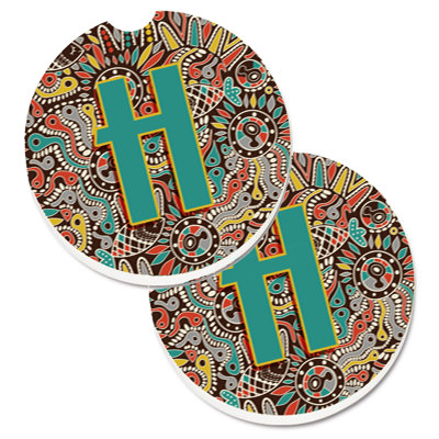Ceramic Round 2 Piece Car Coaster Set