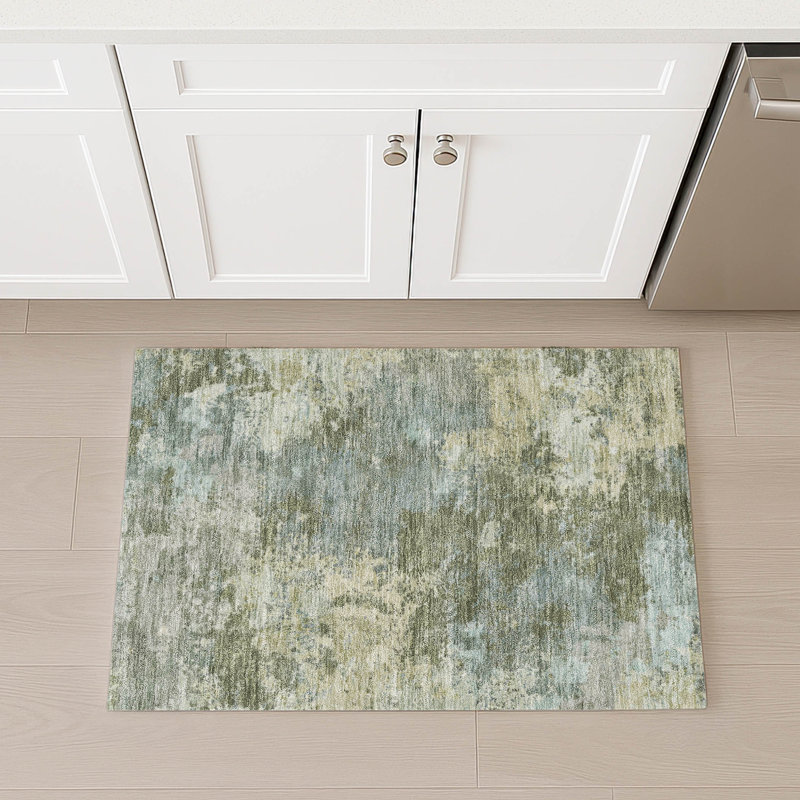 Machine Washable Indoor/Outdoor Earleville ACN2364 Abstract Rug, Rectangle 1'8" x 2'6"