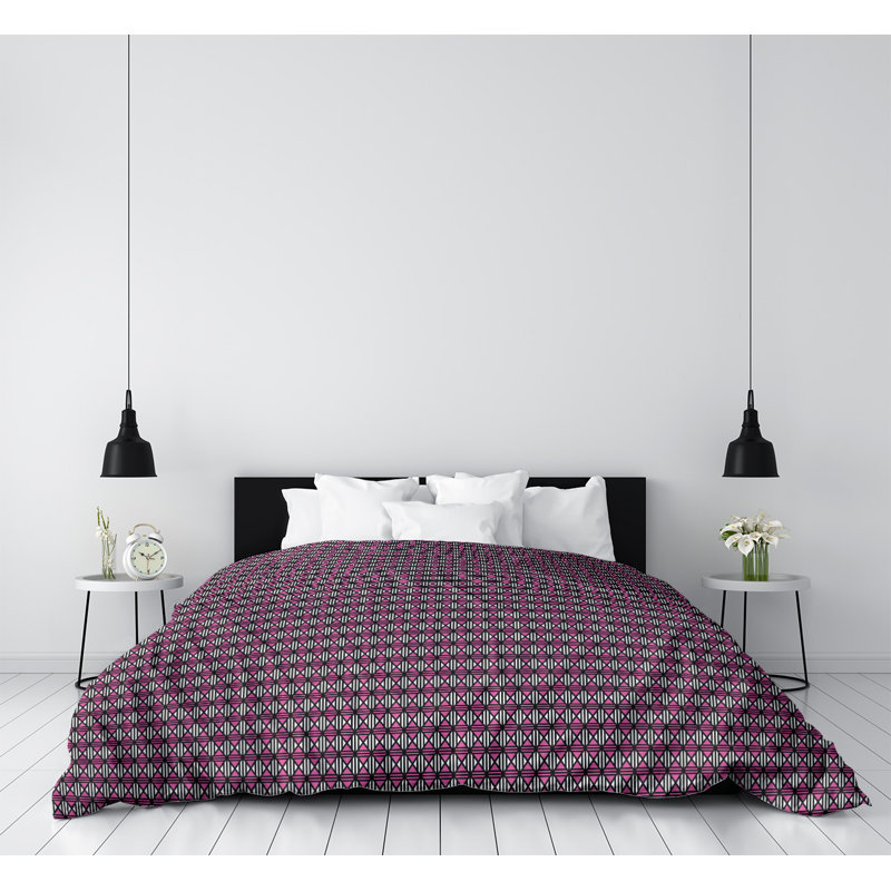 Housse de couette simple Katelyn Elizabeth, Housse de couette simple TG, Gris / violet