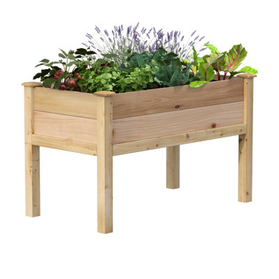 24 po X P 48 po L 31 po Lit de jardin en cèdre de qualité supérieure H