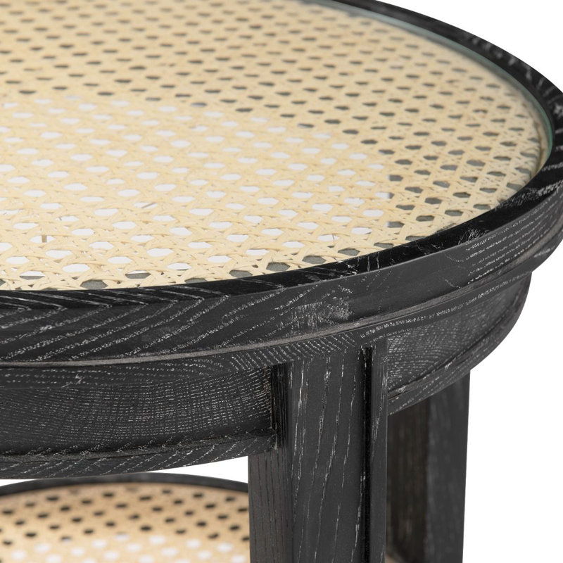 Pierre Glass End Table, Black