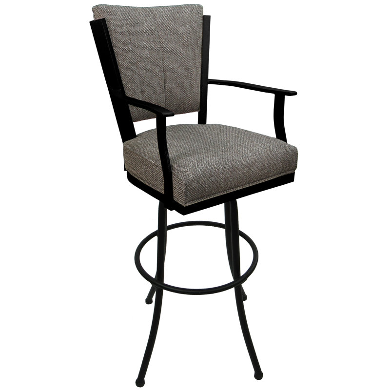 Très grand tabouret pivotant en métal Varges, Plumley cacao, Noir