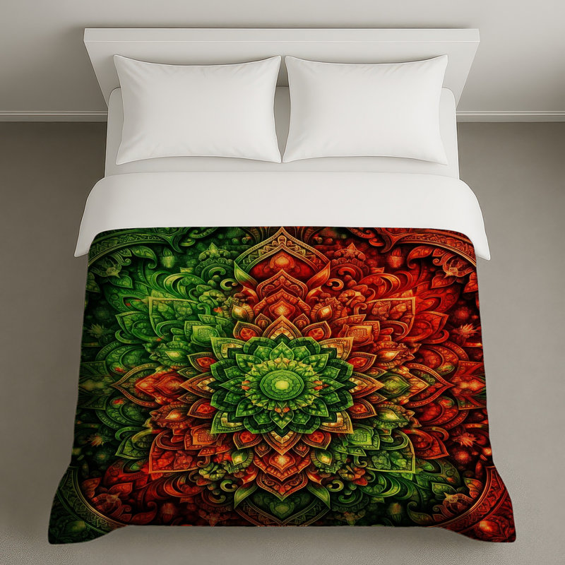 Housses de couette complexes à motif mandala, Lit simple
