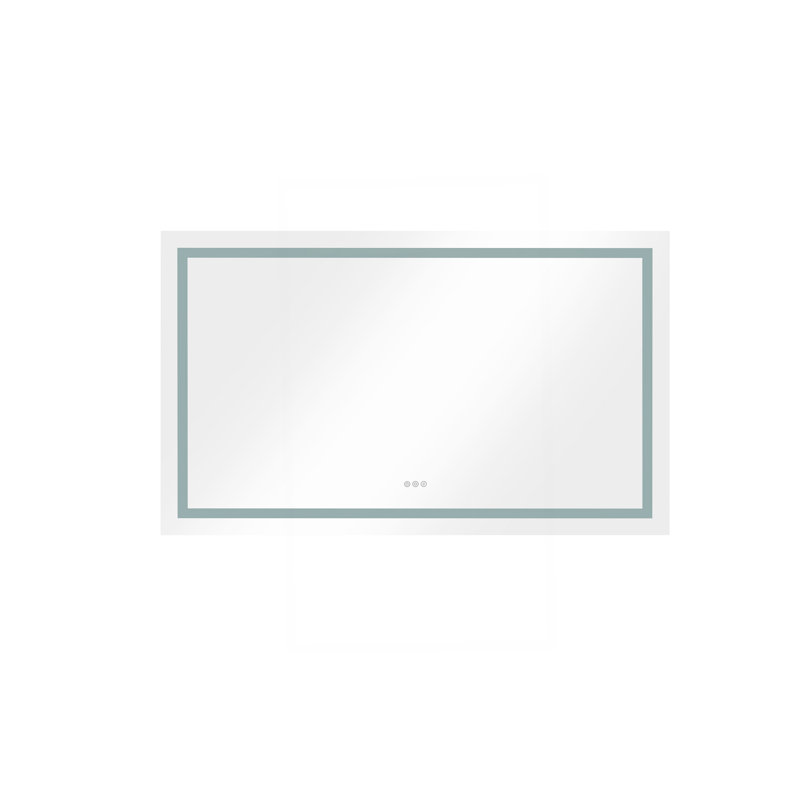Miroir mural de salle de bain 72 * 30 avec lumière élevée + fonction anti-buée séparée + gradateur
