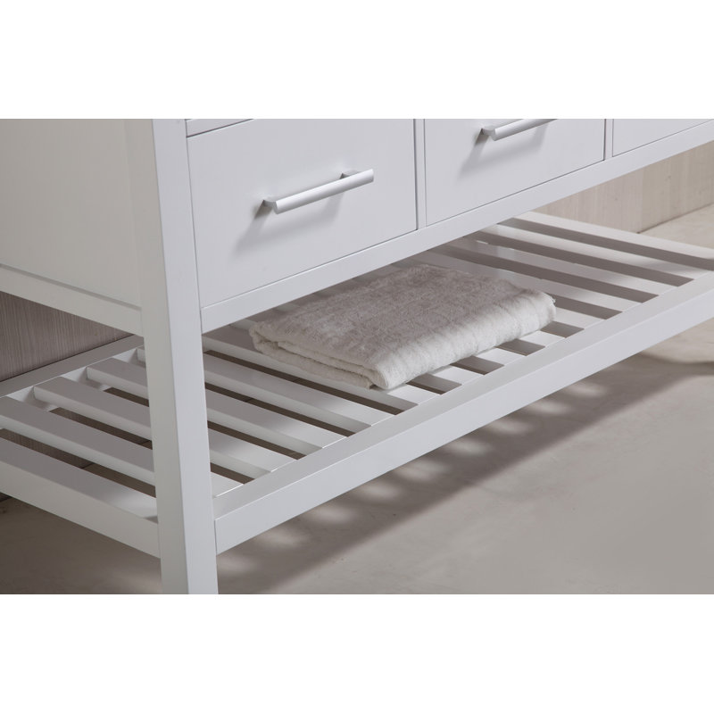 Ensemble de meuble-lavabo de salle de bain simple avec miroir 48 po Kanode, Blanc