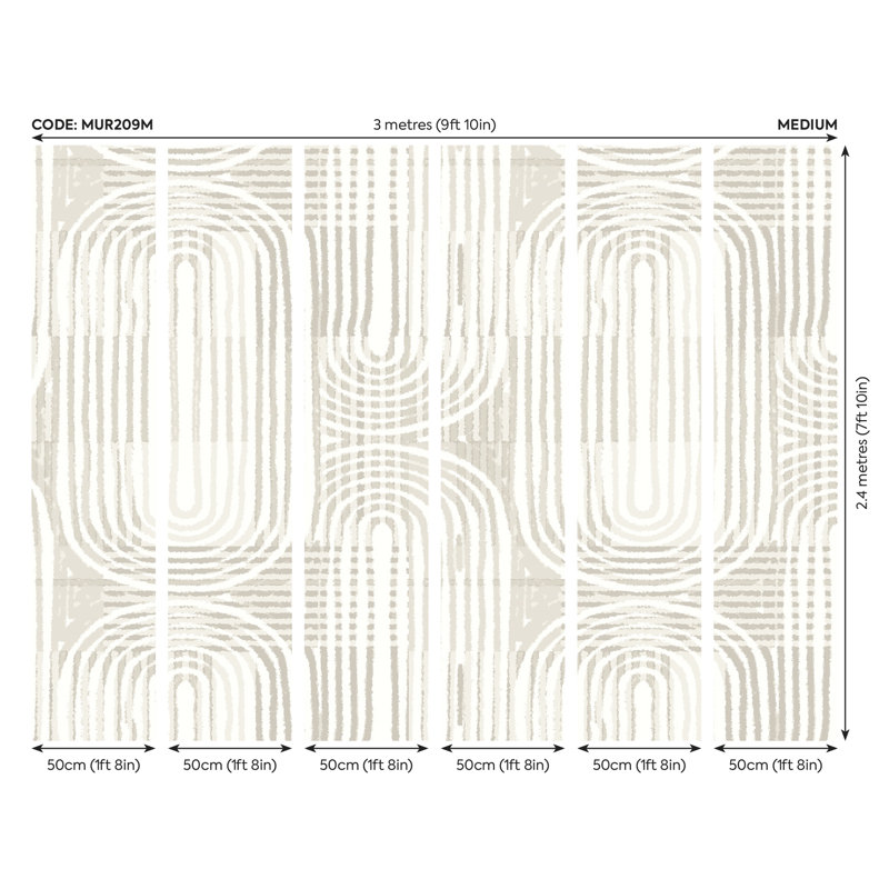 Matte Non-Pasted Wall Mural, 240cm L x 300cm W, Grey