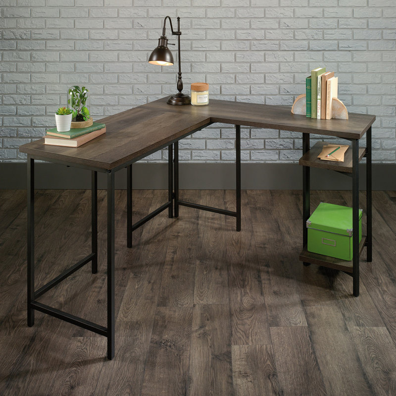 Bureau en L, finition brune