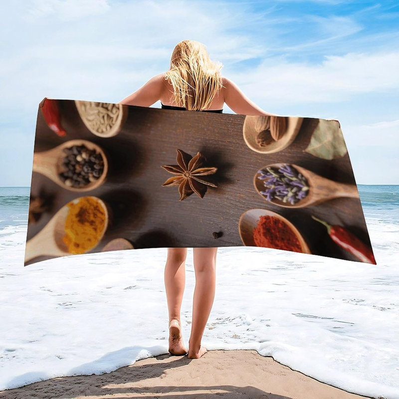 Serviette de plage à séchage rapide en épices en microfibre, 50 x 60 po