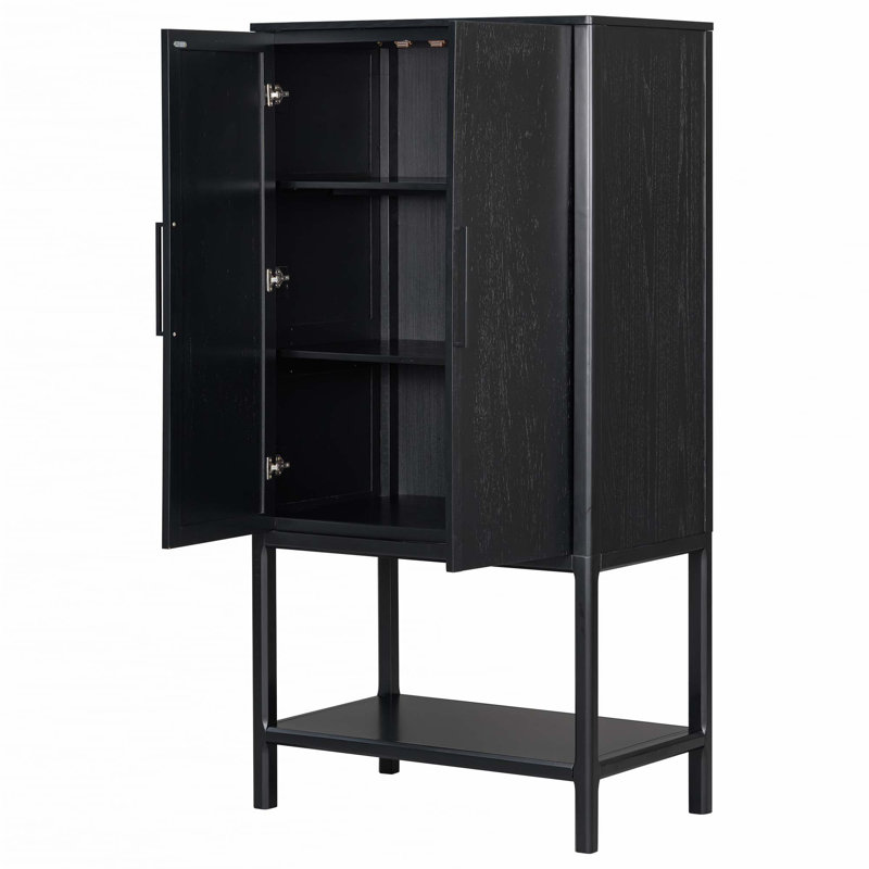 Armoire avec plusieurs fonctions de rangement, Noir