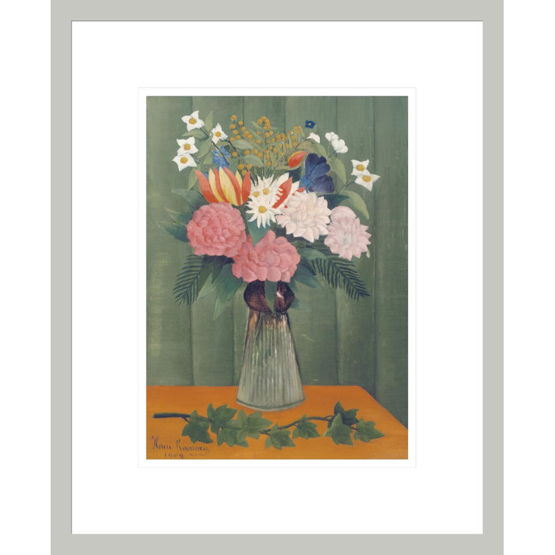 «Flowers in a Vase» par Henri Rousseau - Impression Giclée sur cadre, 16.75" H x 13.67" W