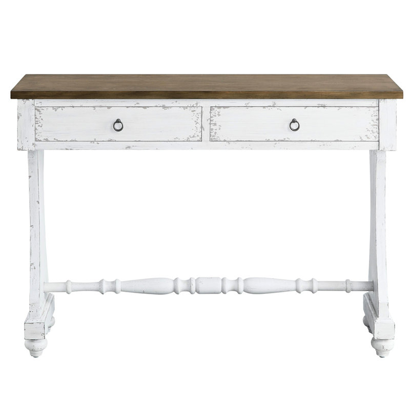 Table rectangulaire blanche avec façade française Dt et 2 tiroirs de rangement console antique poids de 75 lb