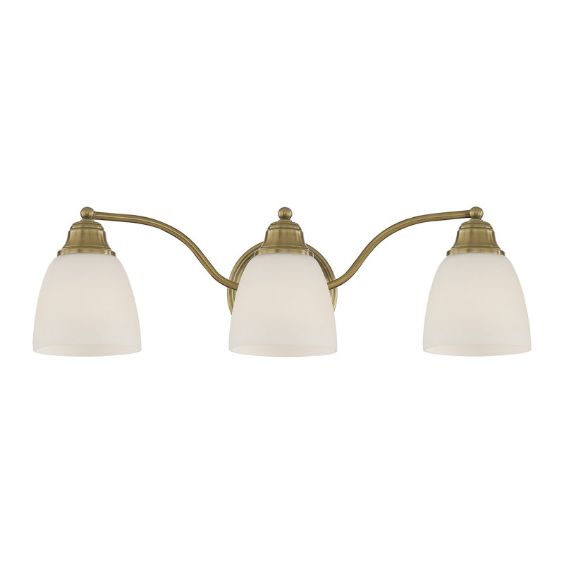 Éclairage de salle de bain à intensité variable 3 lumières Mayday, Laiton antique