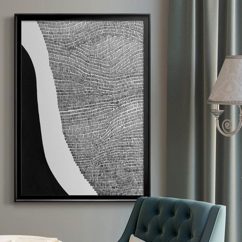 «Black and White Abstract I», reproduction de cadre photo sur toile, Noir, H 36,5 po x l 26,5 po x P 1 po