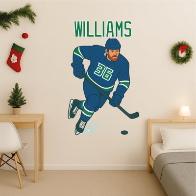 Adhésif décoratif sur mesure pour hockey - autocollant mural en vinyle facile à peler et à coller, décor de hockey pour chambre à coucher et salles de sport pour ados - bon pour le cadeau de Noël
