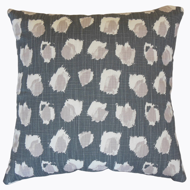 Coussin décoratif en coton Zedd Ikat, Hauteur (18 po) x largeur (18 po), Gelée de vin