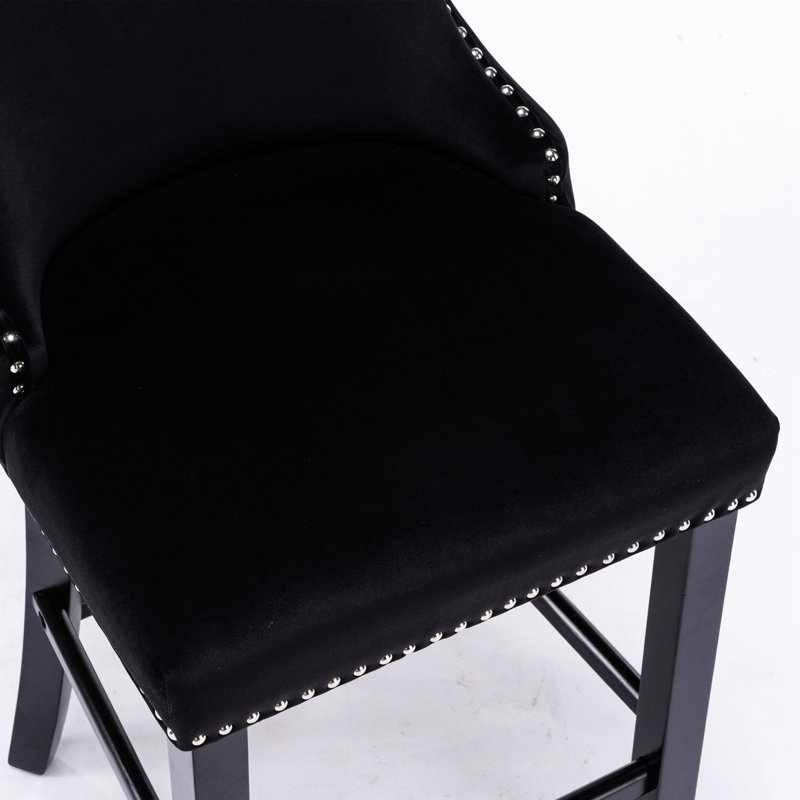 Tabourets de bar rembourrés en velours Jank