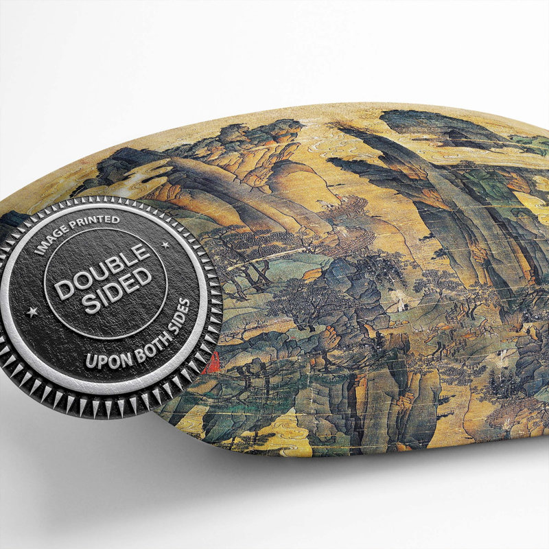 Mountain Landscape by Li Zhaodao Cushion with Filling, 40cm H x 40cm W x 15cm D